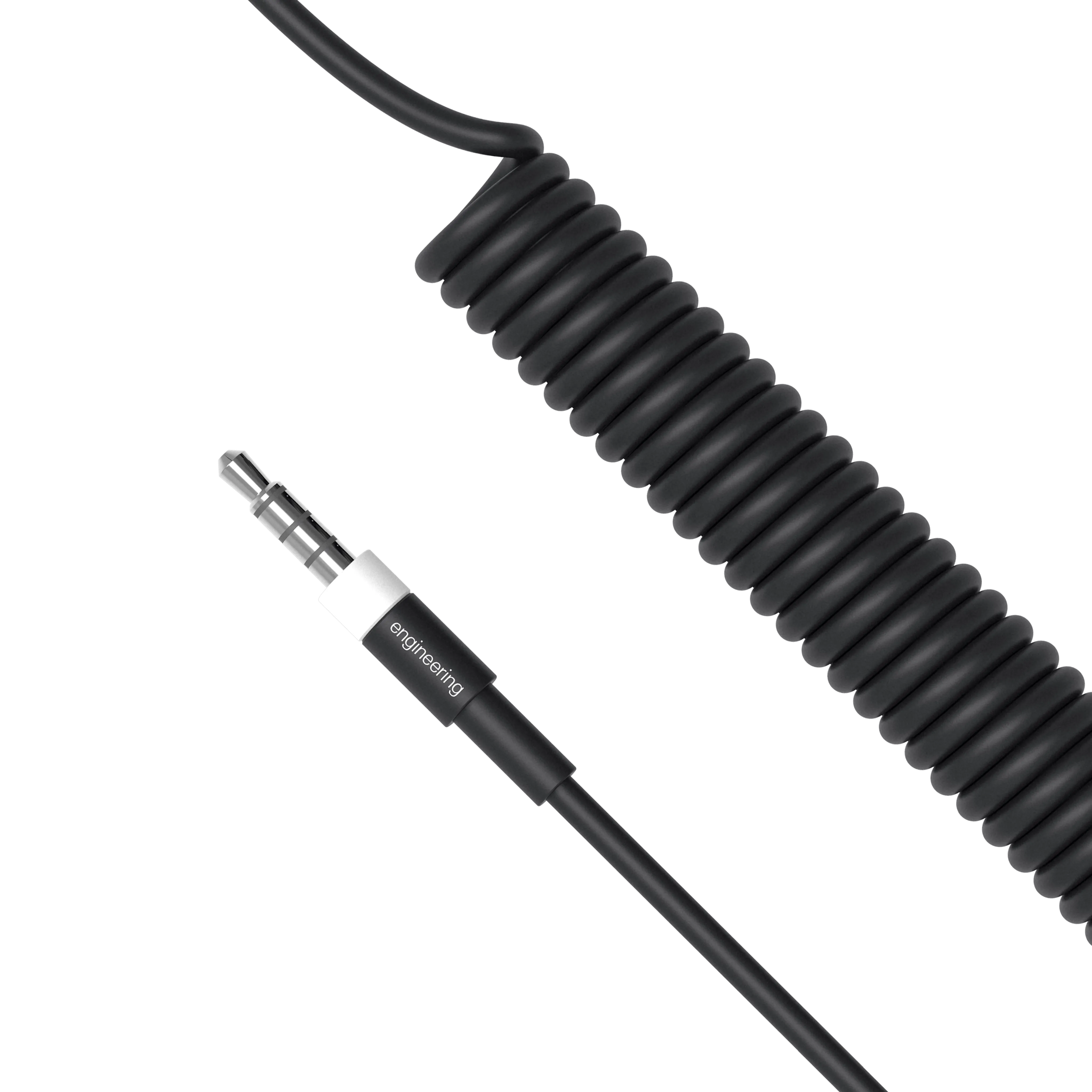 slim 4-pole audio cable curly